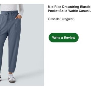 Blue / Gray Elastic Waist Jogger Pants